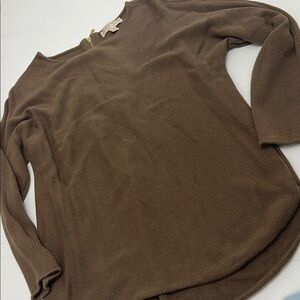 Michael Kors Green Long Sleeve Sweater with Zipper - Size L